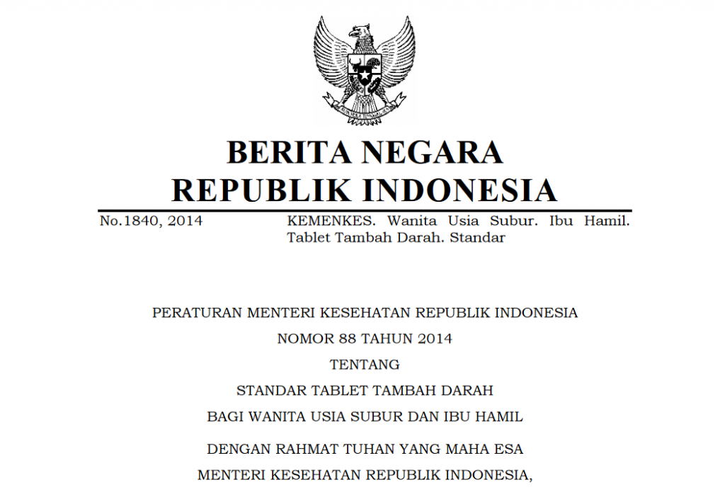 permenkes tablet tambah darah